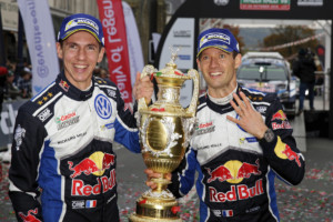 Volkswagen slaví - (Julien Ingrassia (F), Sébastien Ogier (F) WRC Rally Great Britain 2016 Photo: Bodo Kräling)