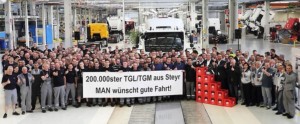 Bezpečnou jízdu s 200 000. vozem TGL/TGM z továrny MAN Steyr! / / Foto zdroj: MAN Truck & Bus Czech Republic s.r.o. / http://www.truck.man.eu