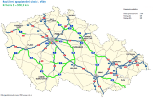 Mapa rozšíření zpoplatnění silnic 1. třídy (ŘSD) / Foto zdroj: Ministerstvo dopravy ČR