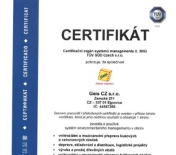 Certifikace na jedničku / Foto zdroj: Geis CZ s.r.o.